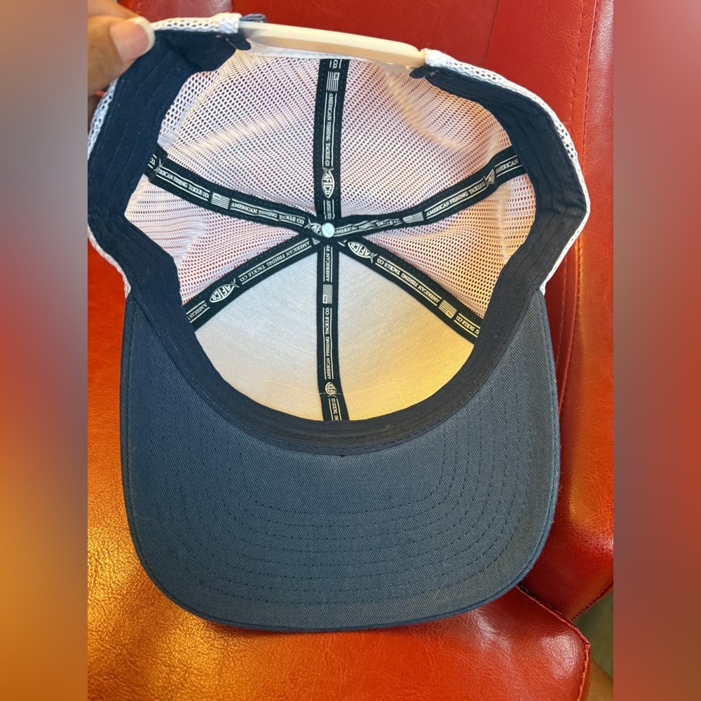 AFTCO Blue Cap with Red Wave Design - Picture 3 of 3